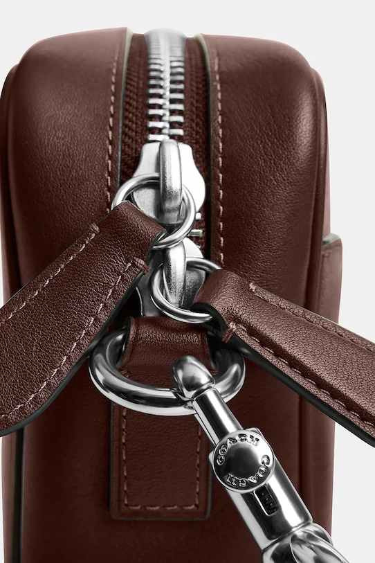 Coach saszetka skórzana Radio Camera Bag CCB51 brązowy