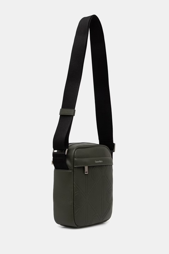 Calvin Klein taška cez rameno pánska z imitácie kože LV04D3331G zelená SS26