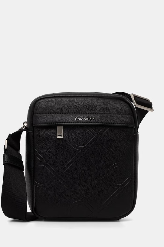 Calvin Klein φάκελος που φοριέται στον ώμο ανδρικός από απομίμηση δέρματος μαύρο LV04D3331G