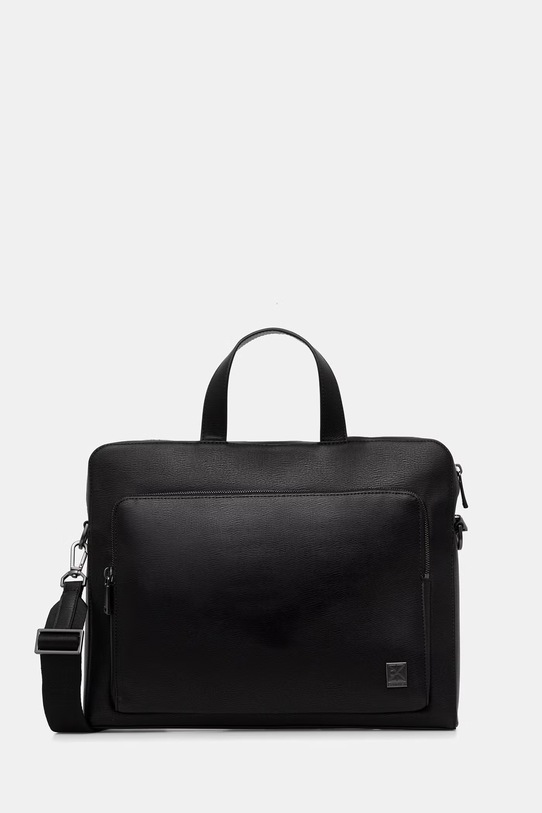 Calvin Klein aktówka męska z imitacji skóry czarny LV04D3290G