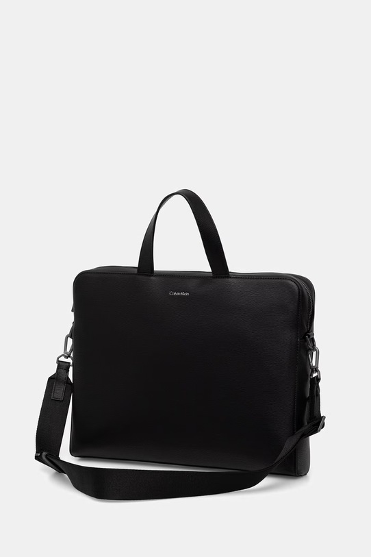 Akcesoria Calvin Klein aktówka męska z imitacji skóry LV04D3290G czarny