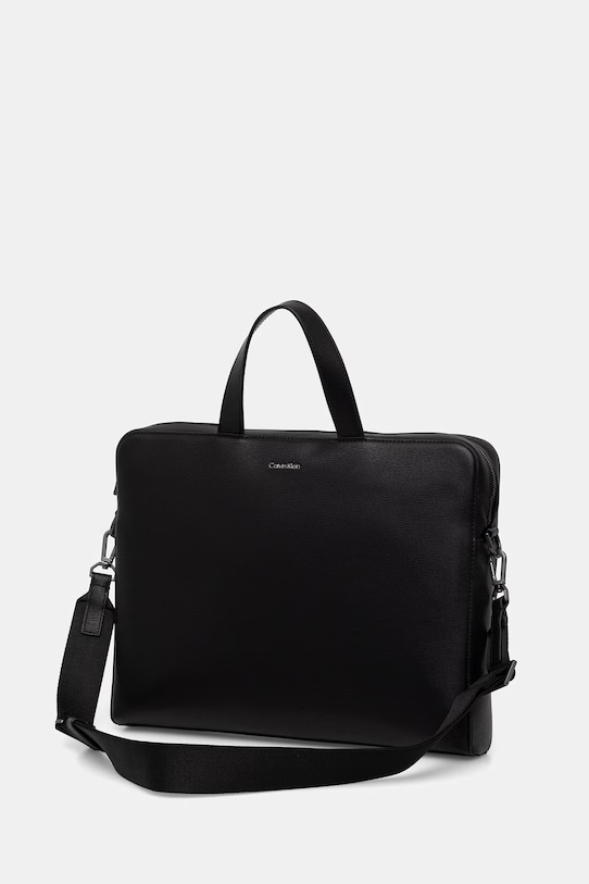 Akcesoria Calvin Klein aktówka męska z imitacji skóry LV04D3290G czarny