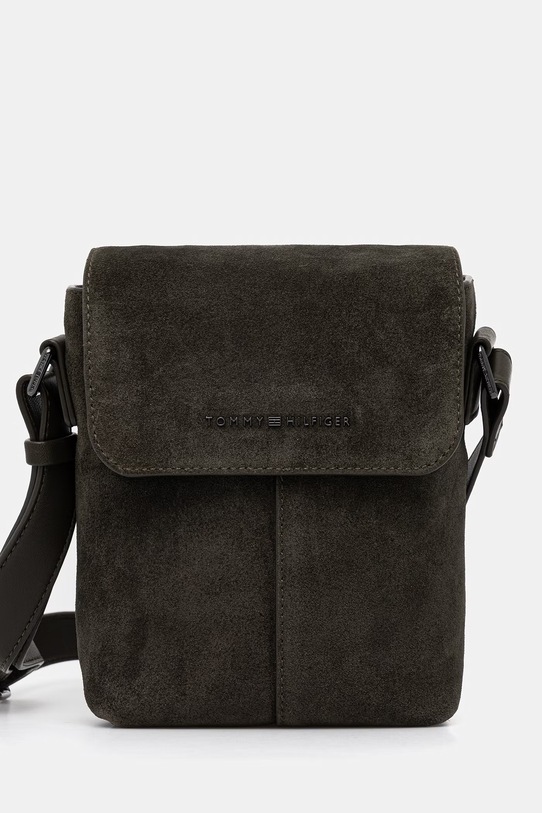 Tommy Hilfiger чанта през рамо мъжка от велур зелен AM0AM14262