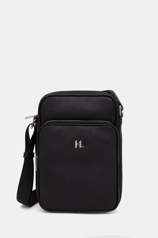 Kožená taška Karl Lagerfeld usňová koža čierna 562451.815920