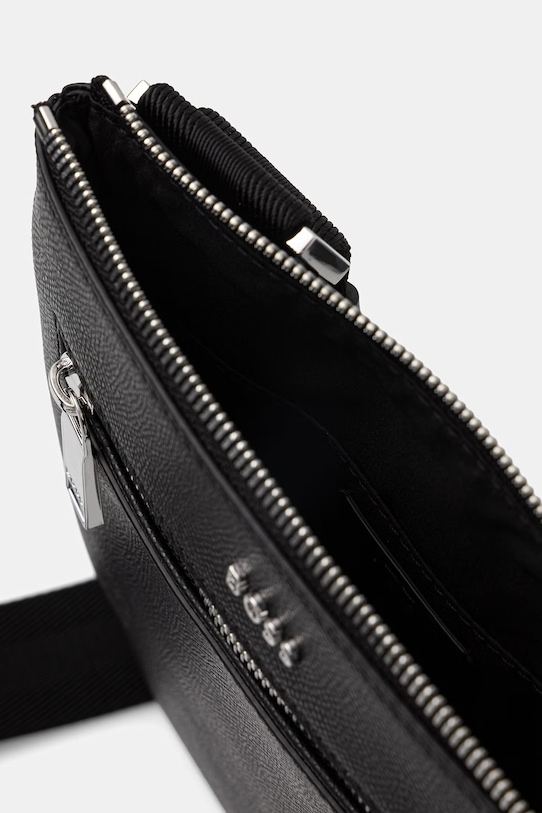 BOSS Сумка через плечо для мужчин кожаная 50558444 чёрный