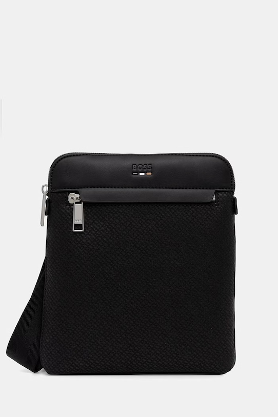 BOSS saszetka na ramię męska z imitacji skóry czarny 50563089
