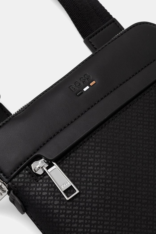 BOSS saszetka na ramię męska z imitacji skóry czarny 50563089