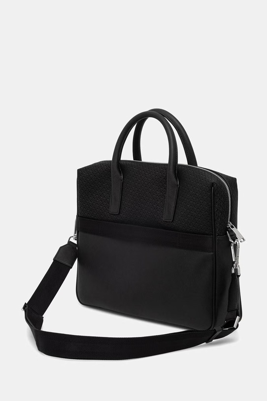 Akcesoria BOSS torba na laptopa męska skórzana 50563721 czarny