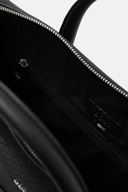 BOSS torba na laptopa męska skórzana 50563721 czarny