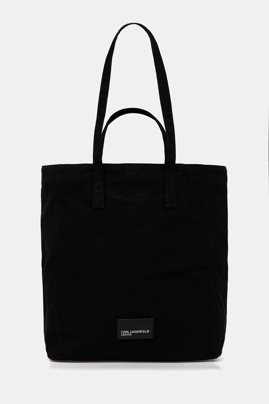 Памучна чанта Karl Lagerfeld Jeans изчистен черен B1W50001