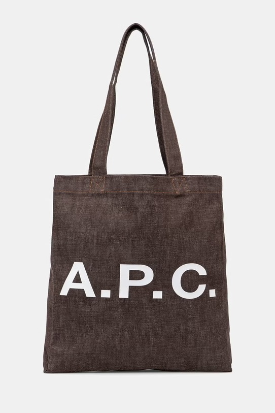 A.P.C. torba bawełniana TOTE LOU brązowy COHLX.M61442