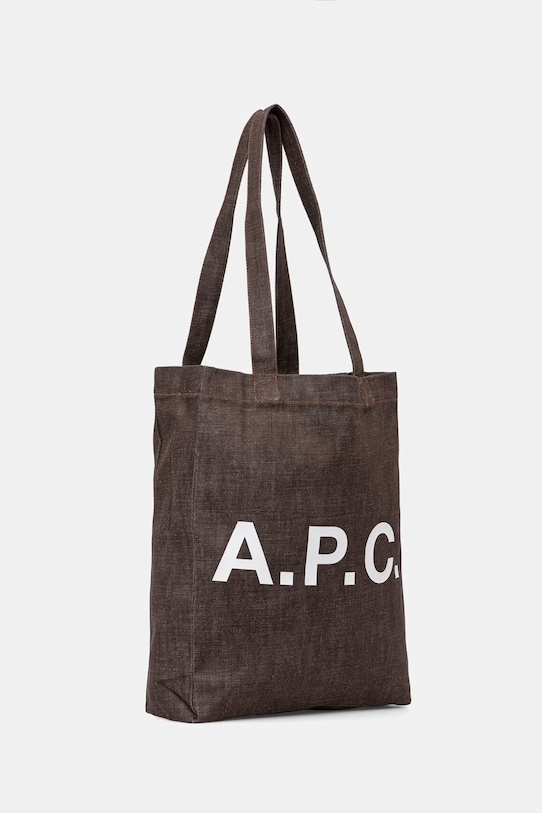 A.P.C. torba bawełniana TOTE LOU COHLX.M61442 brązowy SS26