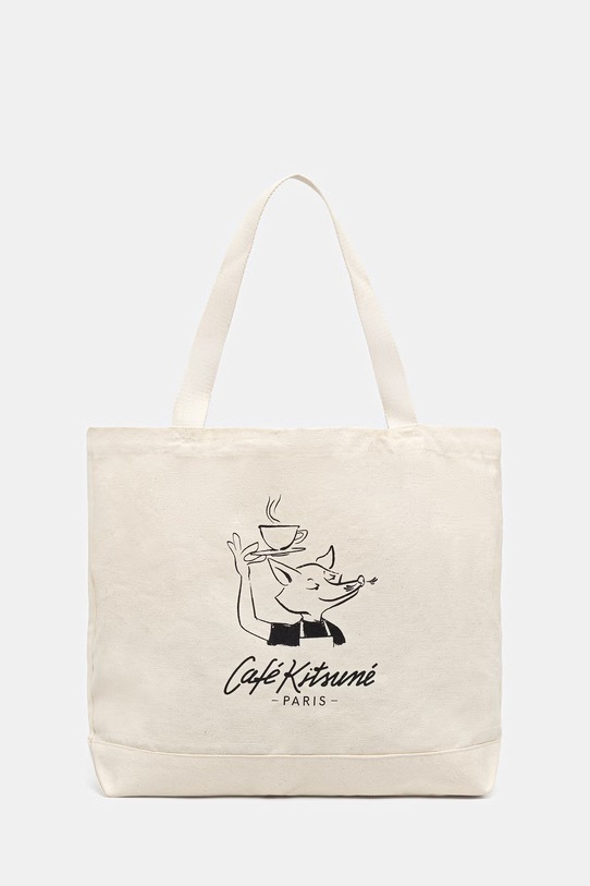Café Kitsuné Barista Fox torba materiałowa bawełniana damska beżowy QU05120WW9042