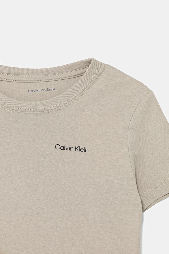 Băieți Calvin Klein Jeans tricou de bumbac pentru copii IU0IU00683.104.116.PPY2 bej
