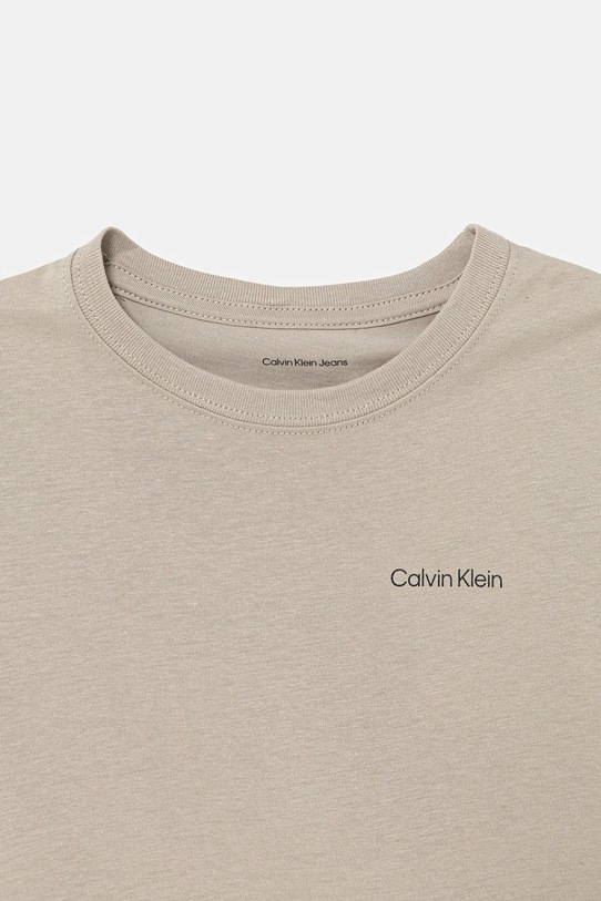 Băieți Calvin Klein Jeans tricou de bumbac pentru copii IU0IU00683.128.176.PPY2 bej