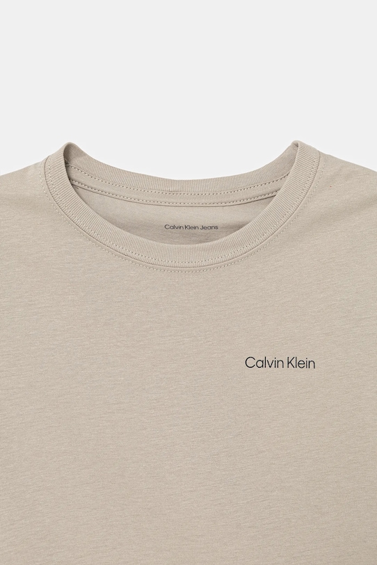 Băieți Calvin Klein Jeans tricou de bumbac pentru copii IU0IU00683.128.176.PPY2 bej