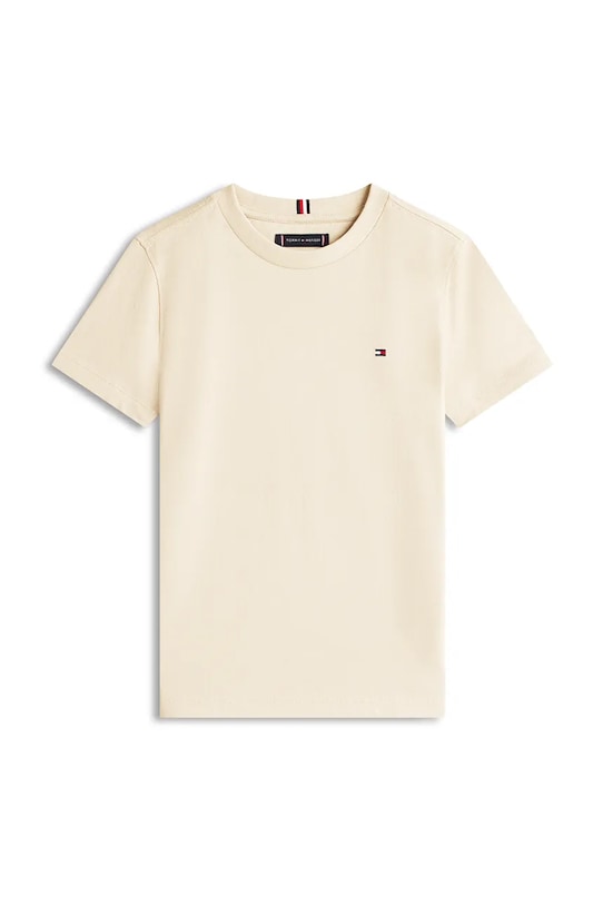 Детская хлопковая футболка Tommy Hilfiger KB0KB06879.74.122.PPY2 бежевый SS26