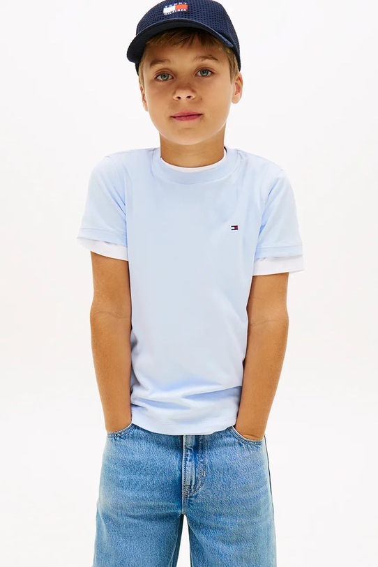 Tommy Hilfiger t-shirt dziecięcy bawełniany niebieski KB0KB06879.128.176.PPY2