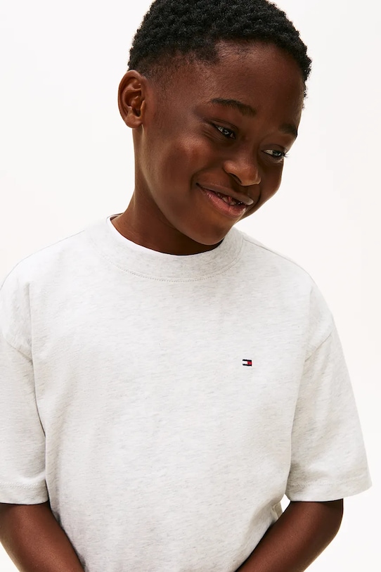 Chłopiec Tommy Hilfiger t-shirt bawełniany dziecięcy KB0KB09646.74.122.PPY2 szary