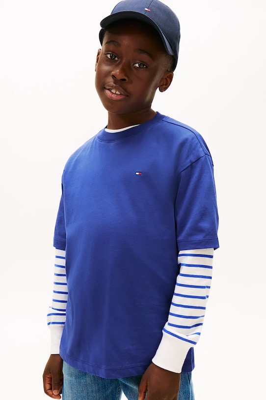 Tommy Hilfiger t-shirt bawełniany dziecięcy bawełna niebieski KB0KB09646.74.122.PPY2