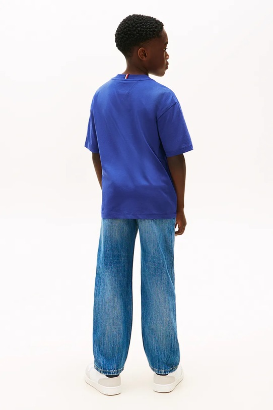 Tommy Hilfiger t-shirt bawełniany dziecięcy KB0KB09646.128.176.PPY2 niebieski