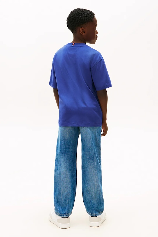 Tommy Hilfiger t-shirt bawełniany dziecięcy KB0KB09646.128.176.PPY2 niebieski