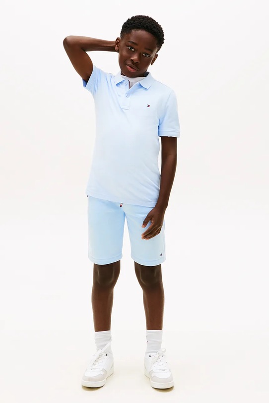 Chłopiec Tommy Hilfiger polo dziecięce bawełniane KB0KB09103.98.122.PPY2 niebieski