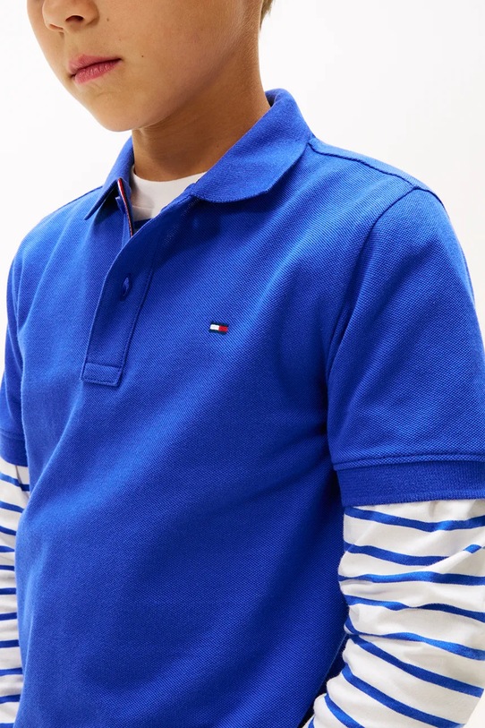 Chłopiec Tommy Hilfiger polo bawełniane dziecięce KB0KB09103.98.122.PPY2 niebieski
