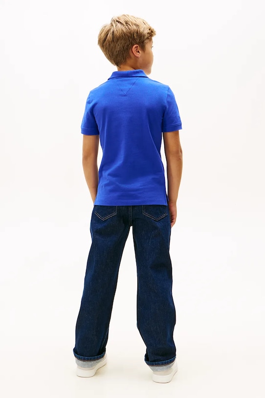 Tommy Hilfiger polo bawełniane dziecięce KB0KB09103.98.122.PPY2 niebieski