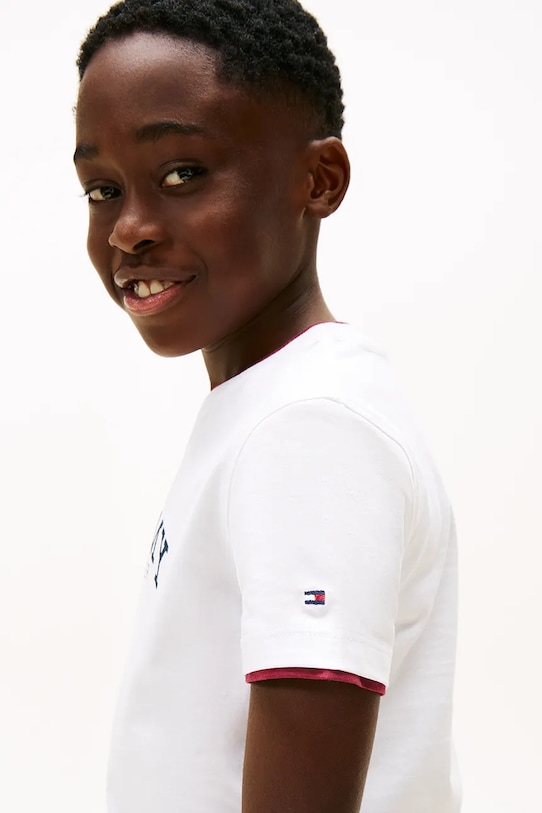 Tommy Hilfiger t-shirt bawełniany dziecięcy KB0KB10051.98.122.PPY2 biały