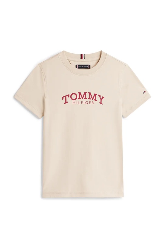 Tommy Hilfiger t-shirt bawełniany dziecięcy KB0KB10051.98.122.PPY2 beżowy SS26