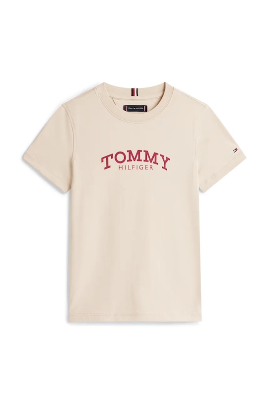 Tommy Hilfiger t-shirt bawełniany dziecięcy KB0KB10051.128.176.PPY2 beżowy SS26