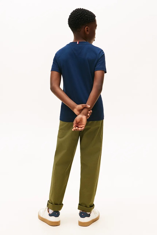 Tommy Hilfiger t-shirt bawełniany dziecięcy KB0KB10051.128.176.PPY2 granatowy