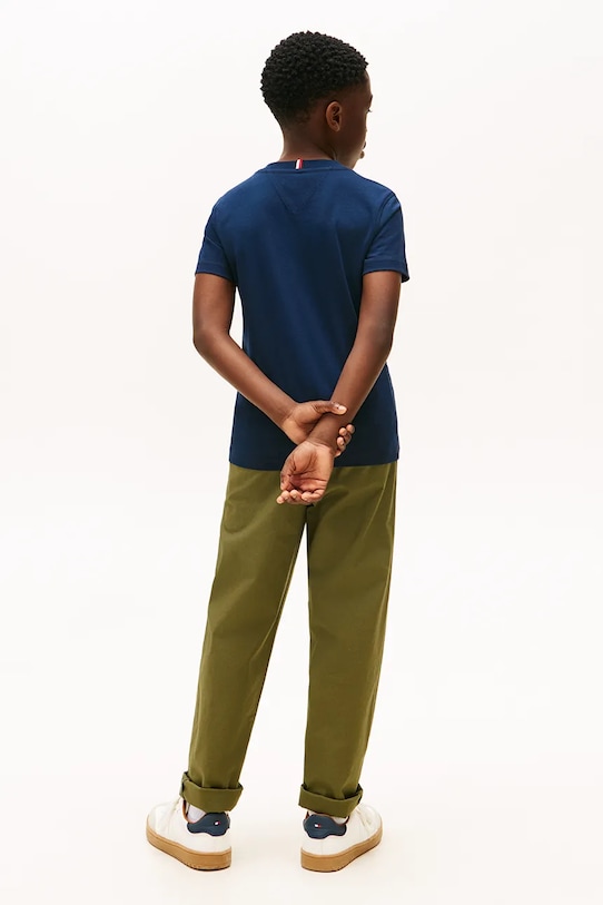 Tommy Hilfiger t-shirt bawełniany dziecięcy KB0KB10051.128.176.PPY2 granatowy