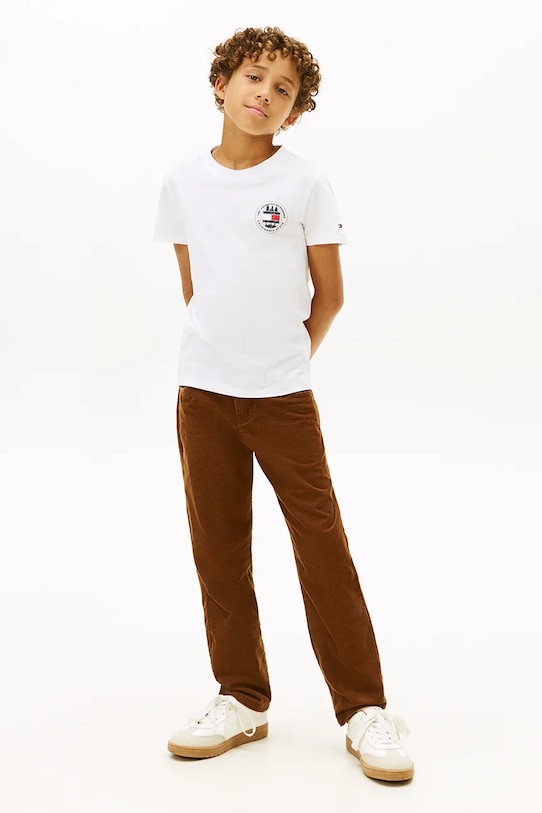 Tommy Hilfiger t-shirt bawełniany dziecięcy biały KB0KB10054.104.122.PPY2