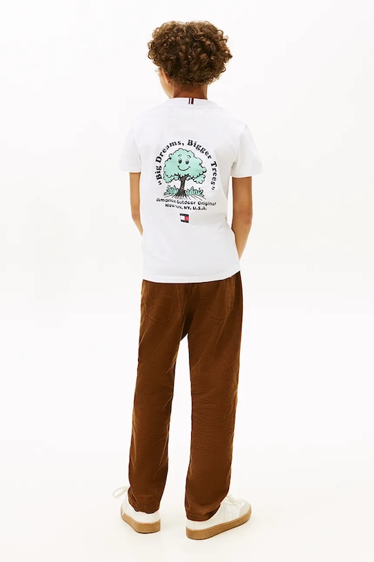 Tommy Hilfiger t-shirt bawełniany dziecięcy KB0KB10054.104.122.PPY2 biały