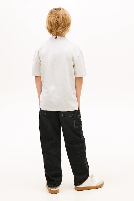 Tommy Hilfiger t-shirt bawełniany dziecięcy szary KB0KB10340.128.176.PPY2