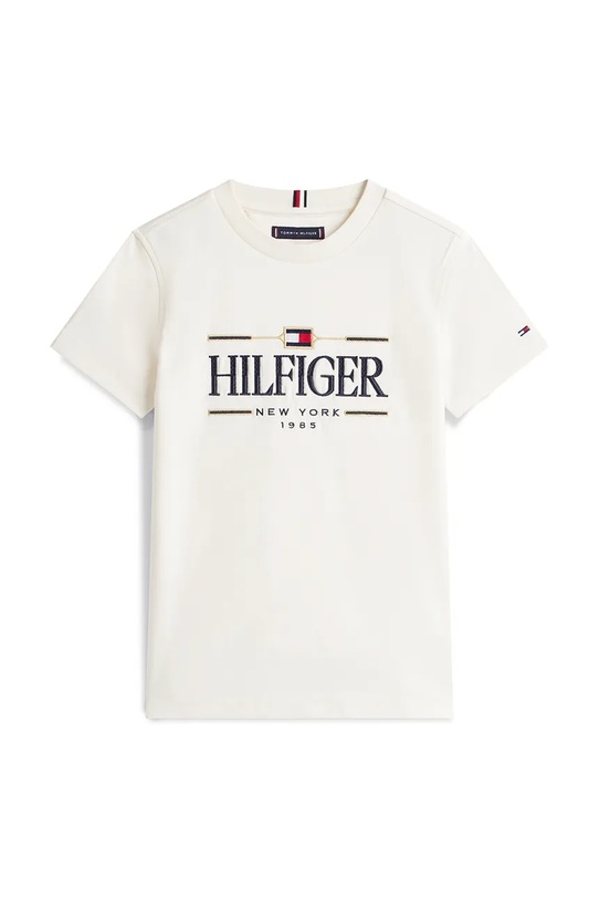 Дитяча бавовняна футболка Tommy Hilfiger KB0KB10360.128.176.PPY2 білий SS26