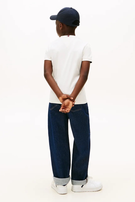 Дитяча бавовняна футболка Tommy Hilfiger білий KB0KB10360.128.176.PPY2