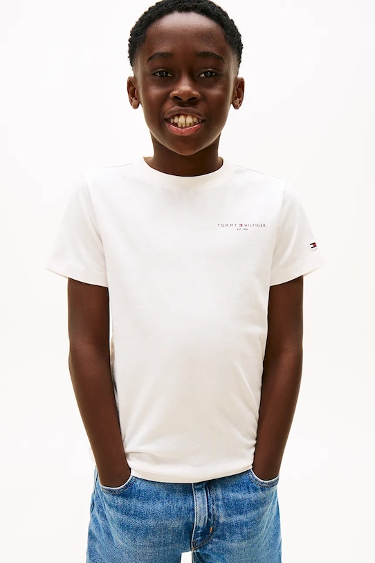 Tommy Hilfiger t-shirt bawełniany dziecięcy nadruk biały KS0KS00661.74.122.PPY2