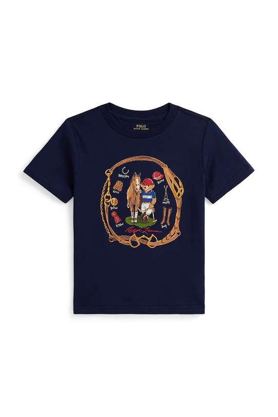 Polo Ralph Lauren t-shirt bawełniany dziecięcy nadruk granatowy 322A96608001