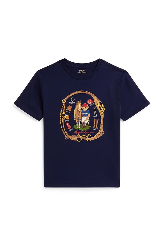 Polo Ralph Lauren t-shirt bawełniany dziecięcy nadruk granatowy 323A96608001