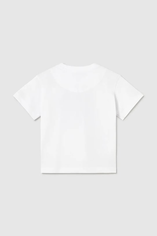 Mayoral t-shirt bawełniany dziecięcy 106.3J.Baby.PPY2 biały SS26