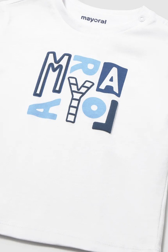 Chłopiec Mayoral t-shirt bawełniany dziecięcy 106.3J.Baby.PPY2 biały