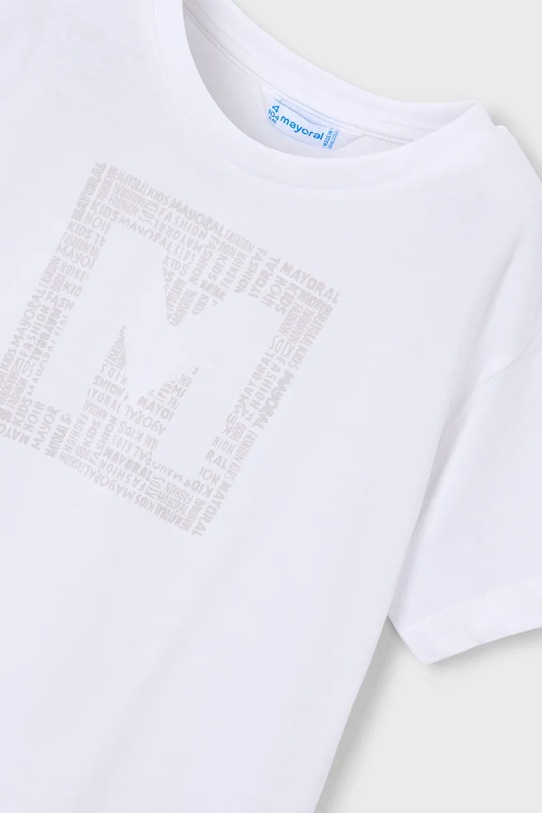 Chłopiec Mayoral t-shirt bawełniany dziecięcy 170.5F.Mini.PPY2 biały