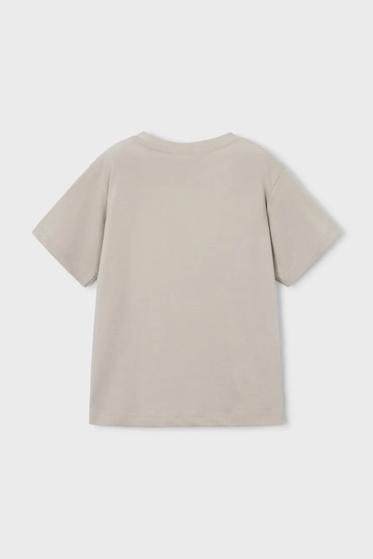 Mayoral t-shirt bawełniany dziecięcy 170.5F.Mini.PPY2 beżowy SS26