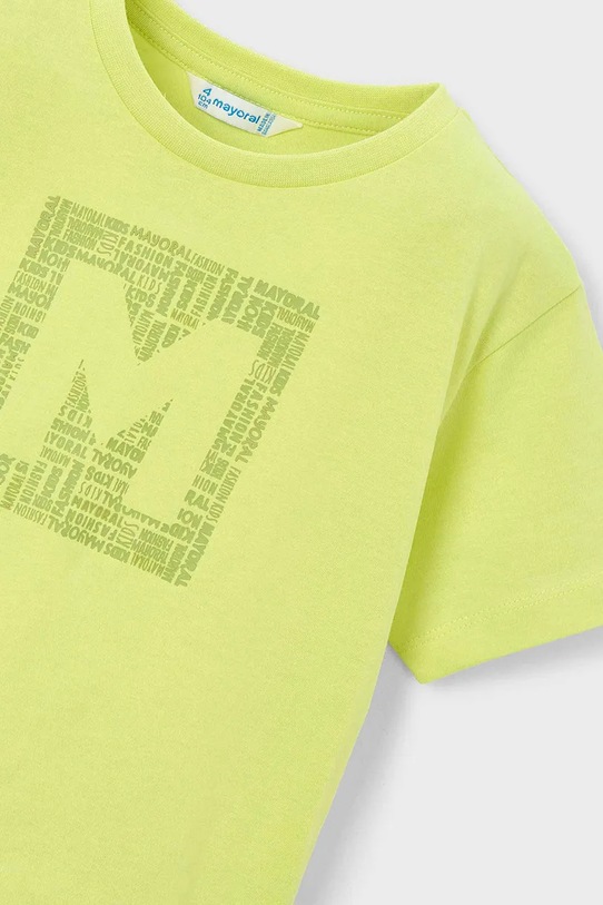 Mayoral t-shirt bawełniany dziecięcy zielony 170.5F.Mini.PPY2