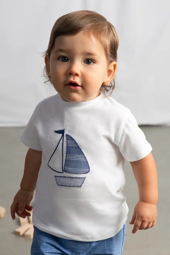 Mayoral t-shirt dziecięcy z elastanem biały 1002.3B.Baby.PPY2