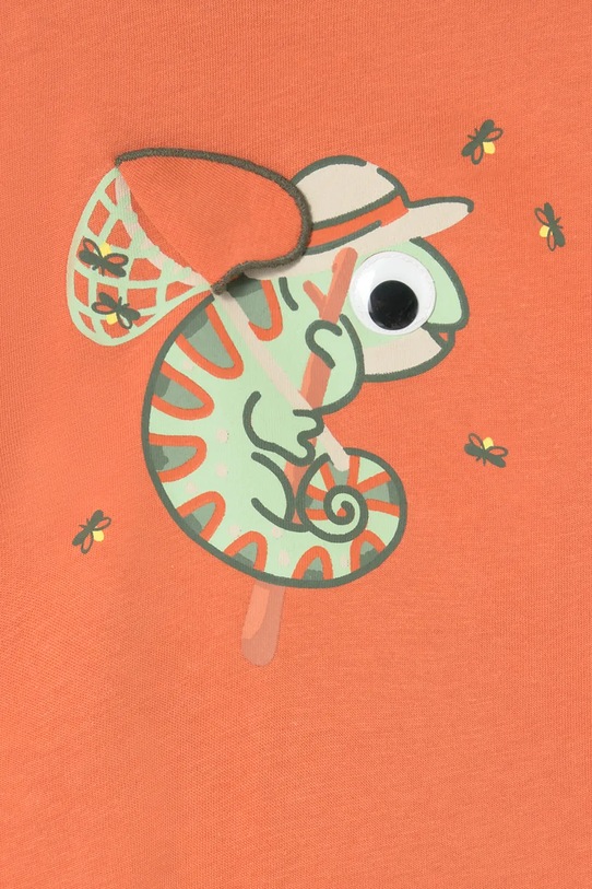 Mayoral t-shirt bawełniany dziecięcy pomarańczowy 1004.3C.Baby.PPY2