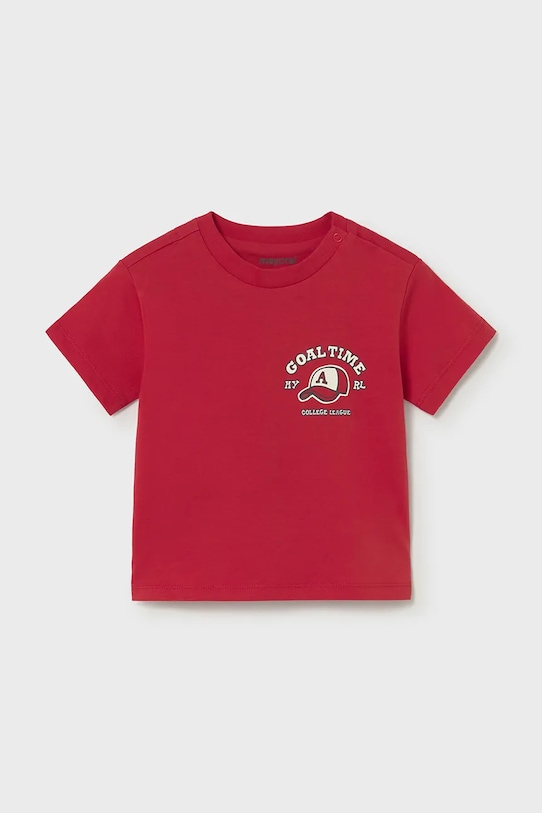 Παιδικό βαμβακερό μπλουζάκι Mayoral στάμπα κόκκινο 1007.3E.Baby.PPY2